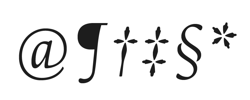 standard editorial glyphs