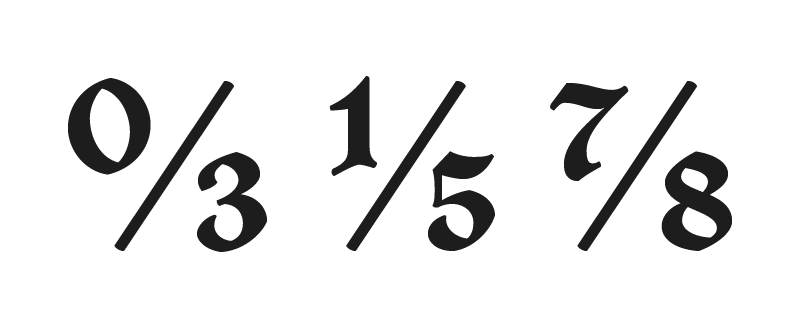 Arbitrary Fractions (fraktur style)