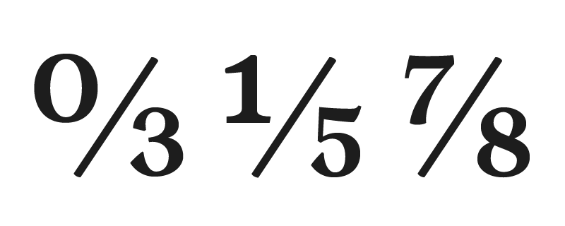Arbitrary Fractions set (Latin style)
