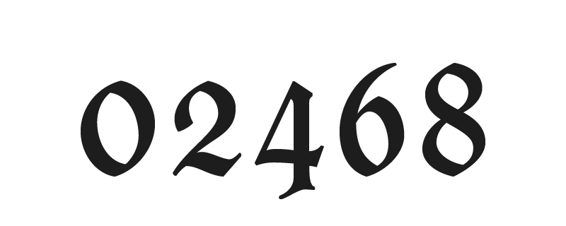 oldstyle figures set (Fraktur style)