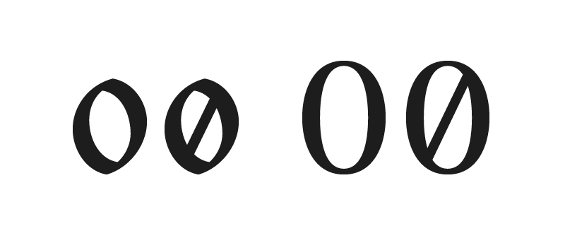 Slashed zeros